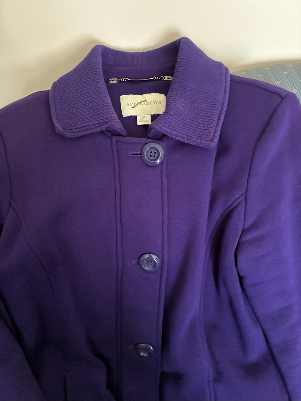 Appleseed's Women's Deep Purple Button-Front Pea Coat